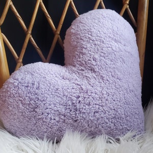 Sherpa Heart pillow plush, white heart pillow, valentine heart decor, sherpa heart shaped pillow, soft plush heart pillow, image 4