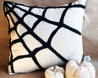 Spiderweb Pillow Cover, spiderweb pillow, Halloween pillow, spiderweb decoration, natural Halloween decor, fall home decor, Halloween decor