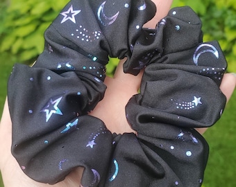 Coletero iridiscente con luna y estrellas, Coletero de bruja, Estética de bruja, Coletero celestial, Coletero místico, Accesorios de bruja,