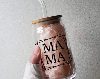 Mama Glass Coffee cup, Mama beer can glass cup, Mama Libby Glass Cup, Mother’s Day Gift, Gift for Mom, Mother’s Day Coffee Cup