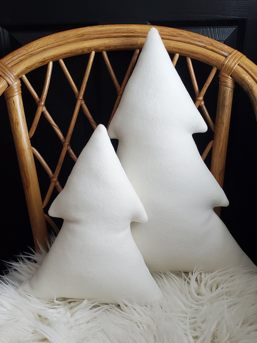 White Christmas Tree Pillow Plush, Christmas Tree Pillow, Christmas