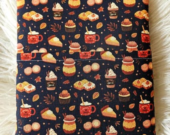 Pumpkin Spice Fall Padded Kindle E Reader lub Book Sleeve z kieszenią, Padded E Reader Sleeve, Book Sleeve, Prezenty dla miłośników książek, Bookworm