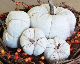 Fabric Pumpkins, farmhouse fall, farmhouse stuffed pumpkins, rustic fabric pumpkins, rustic Halloween decorations, thanksgiving decoration