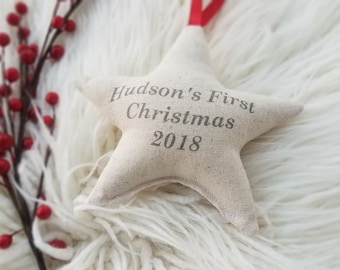 Adorno navideño para el primer bebé, adorno navideño personalizado para el primer bebé, adorno bohemio personalizado para bebé, primera Navidad del bebé, adorno de peluche