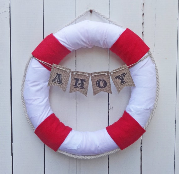 Rustic Nautical Wreath Life Preserver Wreath Nautical Home Etsy