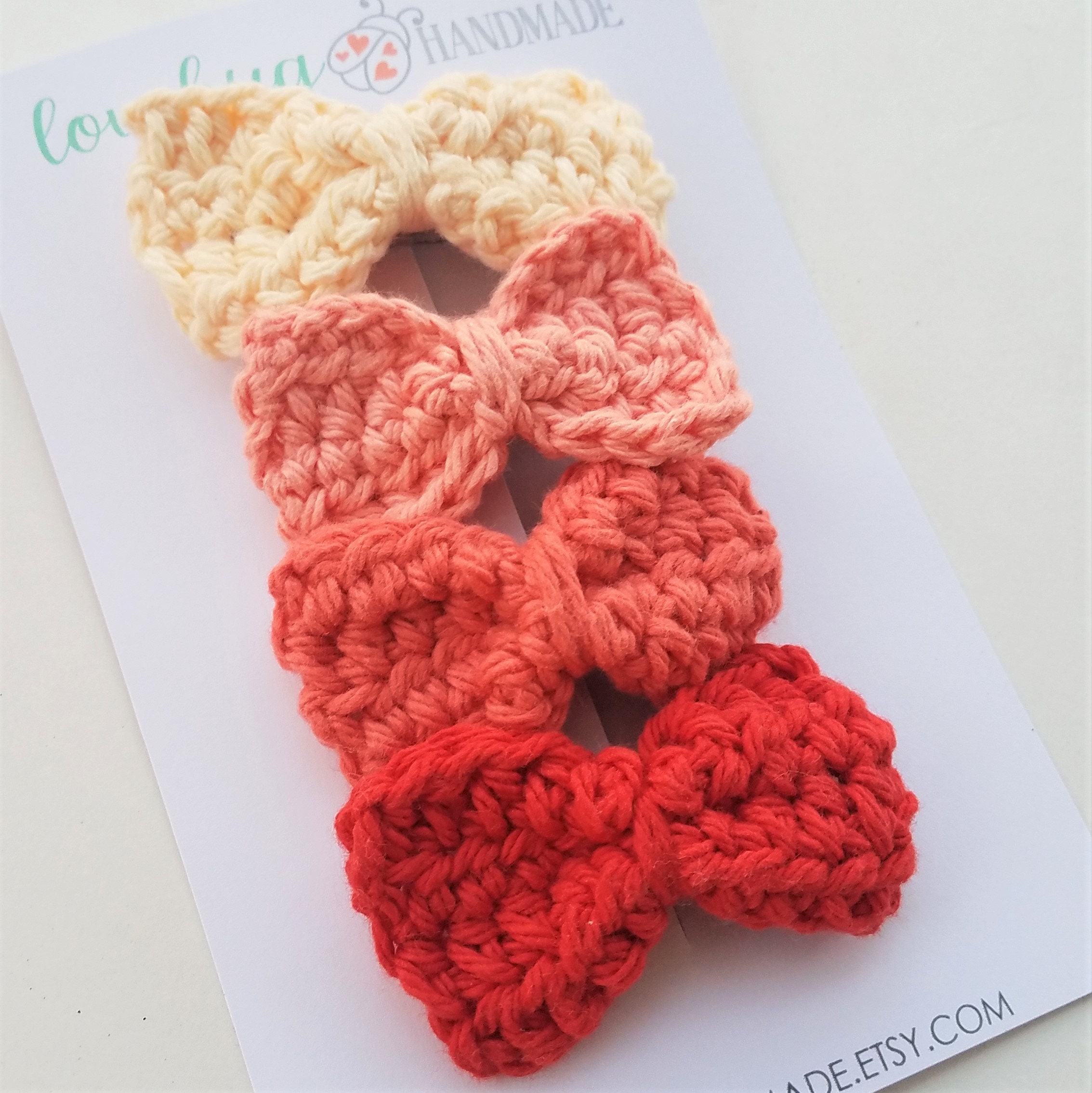 Crochet Hair Bow crochet hair clip mini hair bow knitted Etsy