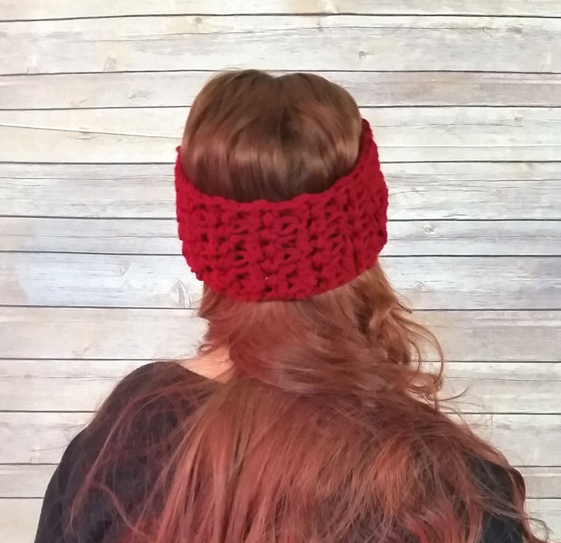 ear muffs, winter headband turban ear warmer winter accessory chunky ear warmer crochet knit ear warmer Burgundy ear warmer headband
