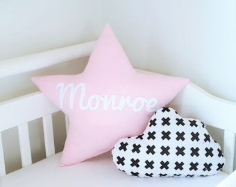 Personalized Star Pillow, Kids Name Pillow,  Baby Name Pillow, Star Shaped Pillow, Personalized Nursery Pillow, Baby Name Pillow