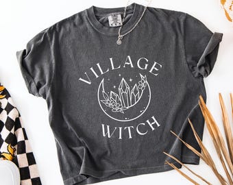 Village Witch Cropped  Tee, Comfort Colors Brand, Witchy Aesthetic, Witch shirt, Coven Tee,  Witchy Cottagecore gift