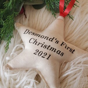 first Christmas star ornament, personalized first Christmas ornament, custom ornament, baby's first Christmas ornament, name year ornament image 6