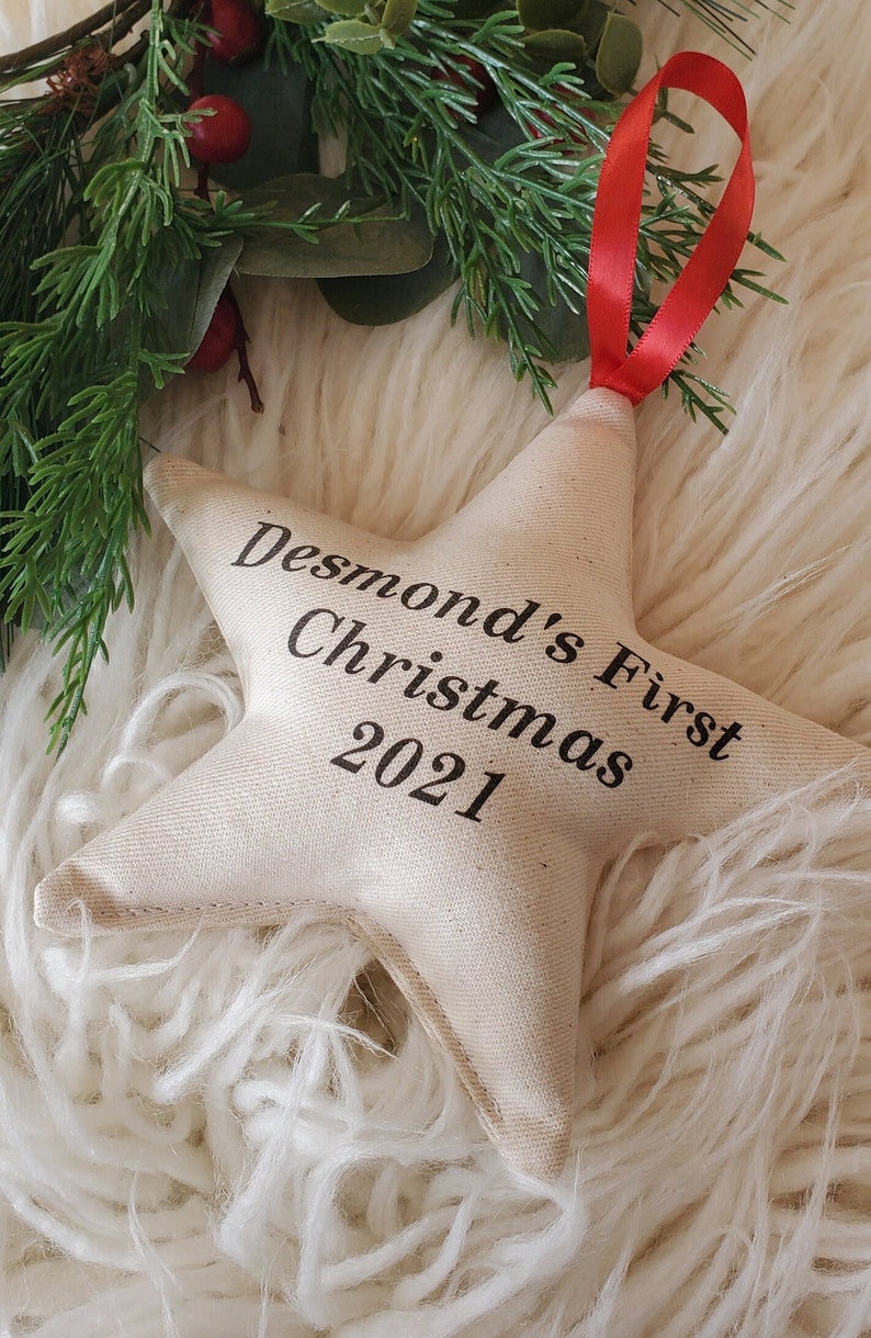 first Christmas star ornament, personalized first Christmas ornament, custom ornament, baby's first Christmas ornament, name year ornament image 6