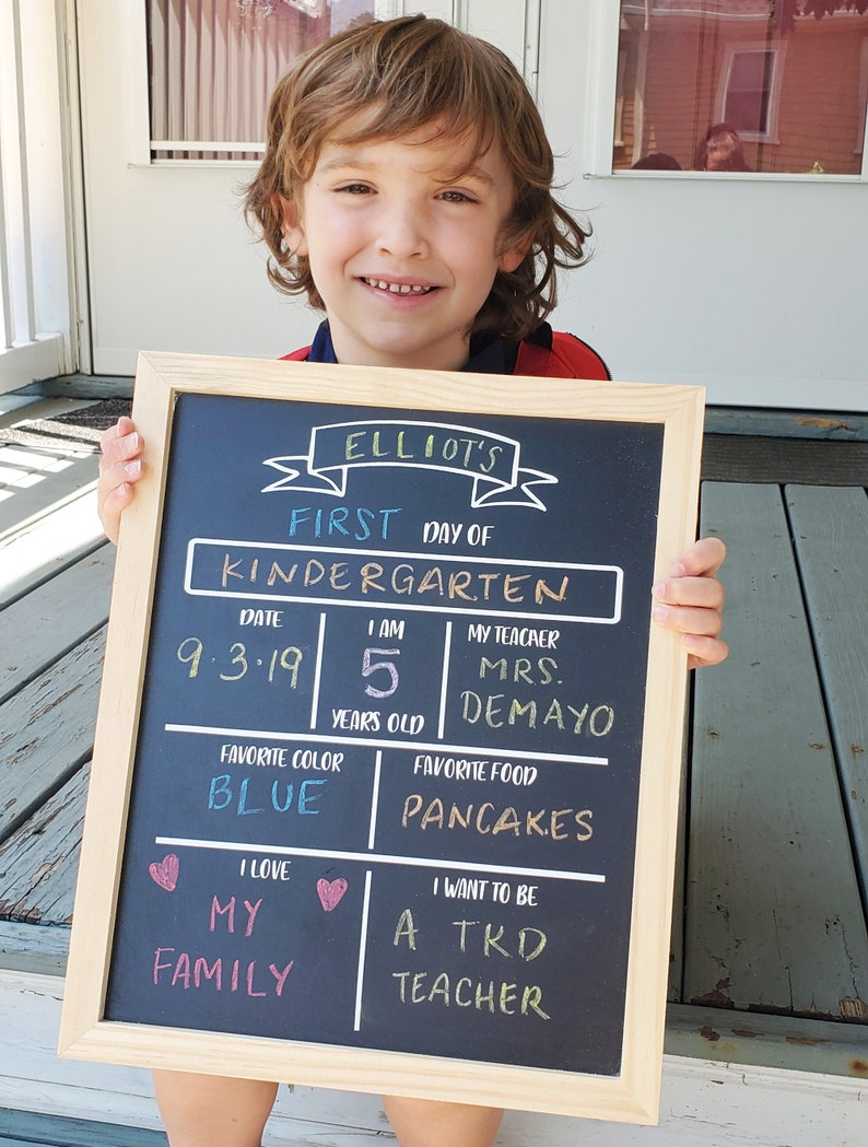 First Day of School Chalkboard Sign First Day Chalkboard Etsy