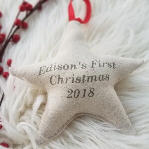 first Christmas star ornament, personalized first Christmas ornament, custom ornament, baby's first Christmas ornament, name year ornament image 3