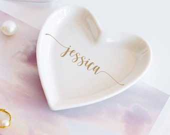 Herz Schmuck Ring Schale, personalisierte Valentinstag Geschenk für Frau, Geschenk für Sie, nettes Geschenk für Freunde, Galentines Day Geschenke für Freunde