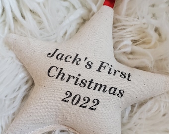 first Christmas star ornament, personalized first Christmas ornament, custom ornament, baby's first Christmas ornament, name year ornament