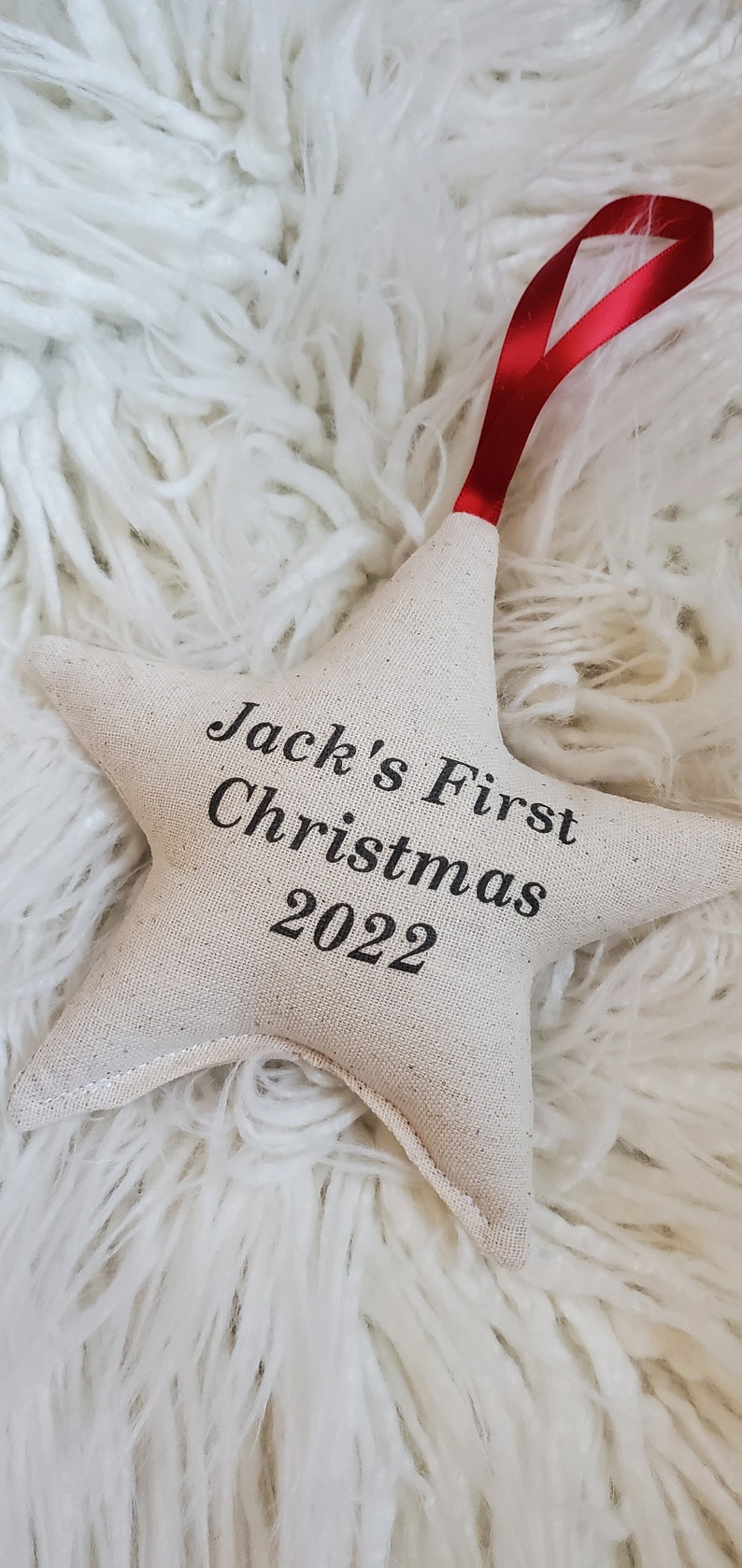 first Christmas star ornament, personalized first Christmas ornament, custom ornament, baby's first Christmas ornament, name year ornament image 1