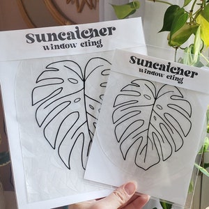 Monstera Leaf suncatcher window cling, rainbow maker sticker, suncatcher window clings, monstera rainbow window stickers, plant lover gift,
