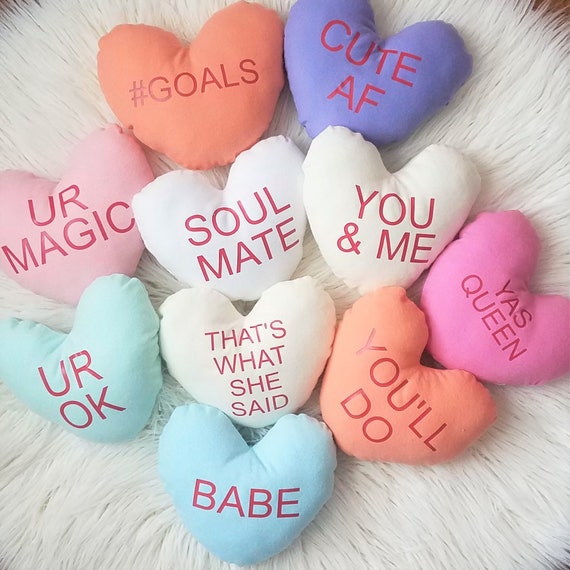 Personalized Heart Shaped Pillow Funny Valentine Gift Funny Etsy