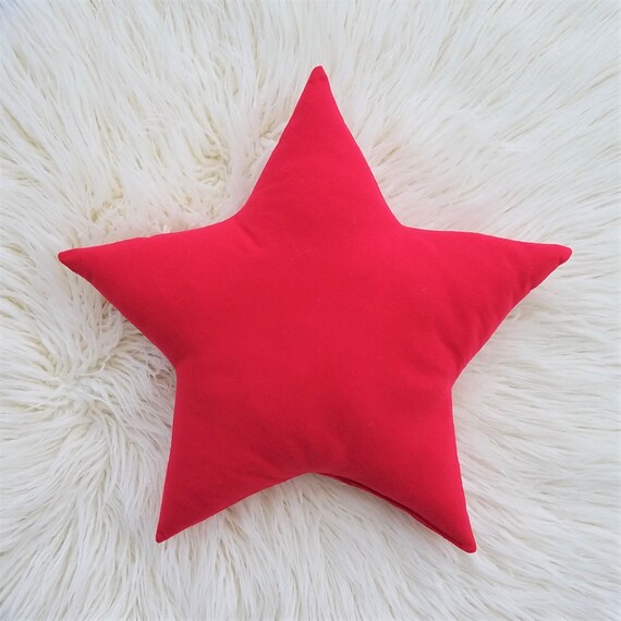 Red Star Shaped Pillow Star Shaped Cushion Star Plushie Etsy