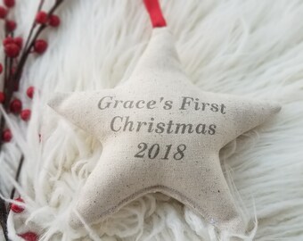 Adorno navideño para el primer bebé, adorno navideño personalizado para el primer bebé, adorno rústico personalizado para el primer bebé, adorno con nombre