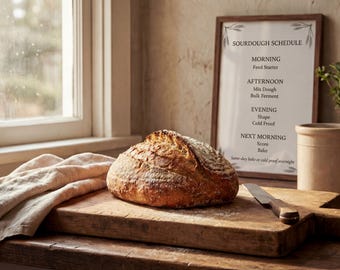 Guide de cuisson au levain | Décoration murale de cuisine (téléchargement numérique)