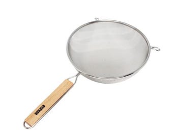 Imusa 10" Stainless Steel Strainer with Wood Handle