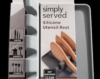 Simply Served Silicone Utensil Rest - Gray
