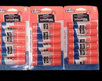 6 Ct Elmer's Disappearing Washable Purple Stick Glue, 0.21 Oz - 3 Pack
