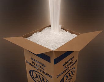D&W Fine Pack Giant White Drinking Straws 7 3/4", individual Wrapped, 300/Box