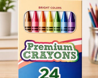 Crayons 24 Pack – Non-Toxic, Bright Colors for Kids, School & Crafts