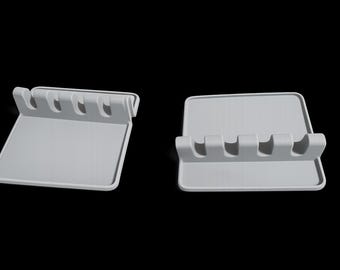 2 Pc Silicone Utensil Rest, Holds 4 Utensils, For Countertop, Gray