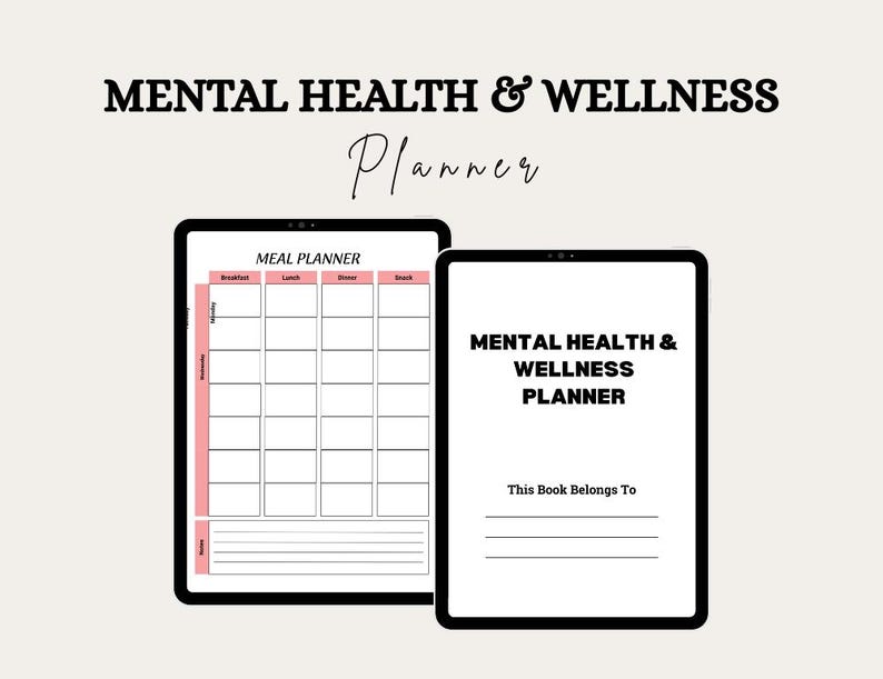 Mental Health & Wellness Planner Printable PDF | Self Care Journal ...