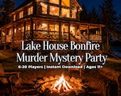Lake House Bonfire Murder Mystery Party Game for Teens & Adults, Birthday Party Game, Family Game Night, Team Building Game, Ages 11+