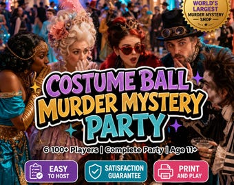 Costume Ball Murder Mystery Party Kit, Printable Murder Mystery Game, Halloween Party Game, Teen Birthday Mystery, Mystery Dinner Party