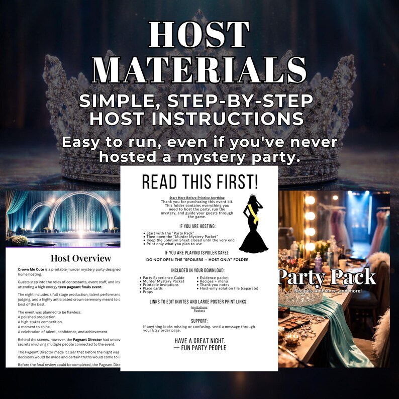 Teen Pageant Murder Mystery Party Game, Teen and Tween Girls Birthday ...