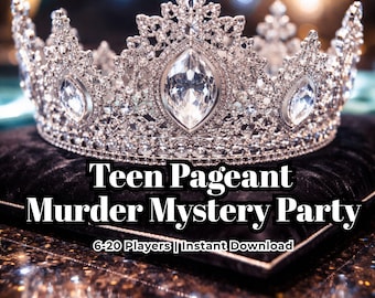 Teen Pageant Murder Mystery Party Game, Teen and Tween Girls Birthday Party, Printable Murder Mystery, Girls Night Game, 6-20 Players