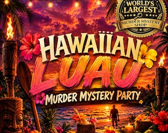 Luau Murder Mystery Party, Tropical Murder Mystery Game, Adult Party Game, Tiki Party Game