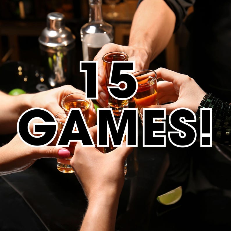 Competitive Drinking Games Bundle, Bachelor Party, Guys Night, Adult ...