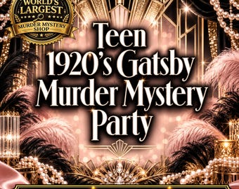 Teen Murder Mystery Party Game, Printable Murder Mystery Teen Birthday Party Game, Gatsby Mystery Party, Teen Detective Game
