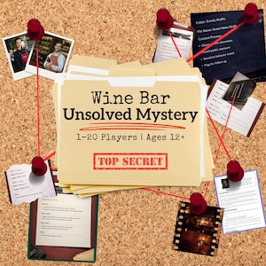 Wine Bar Unsolved Mystery Game, Cold Case File, Detective Party (Digital Download)