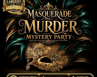 Masquerade Murder Mystery Party, Printable Murder Mystery Game, Mystery Dinner Party, Adult Party Game, Murder Mystery Kit, 6-25 Players