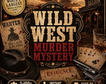 Wild West Murder Mystery Party, Host Can Play Mystery Game, Saloon Poker Night Murder Mystery, Printable Detective Game, Adult Party Game