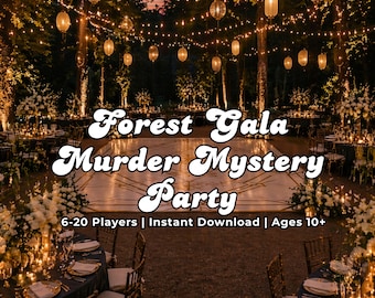 Midnight Forest Gala Murder Mystery Party for Kids & Teens, Sleepover Game, Girls Birthday Party, Clean Teen Mystery, Ages 10+