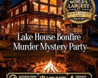 Lake House Bonfire Murder Mystery Party Game for Teens & Adults, Birthday Party Game, Family Game Night, Team Building Game, Ages 11+