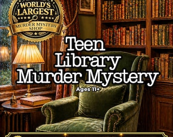 Teen Midnight Library Murder Mystery Party, Dark Academia Party Game, Complete Teen Birthday Party, Clean Teen Mystery Kit, Printable Party
