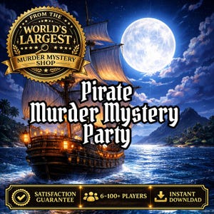 Pirate Murder Mystery Party Game, Printable Whodunit Kit, Detective Party Activity for Teens & Adults, Birthday Mystery, Group Game