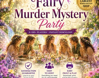 Fairy Murder Mystery Party, Enchanted Forest Birthday Party Activity, Fairycore Bridal Shower Game, Fantasy Mystery for Kids Teens Adults