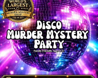 Disco Murder Mystery Party, Printable Murder Mystery Game, Teen Birthday Party Game, Family Friendly Mystery, Sleepover Game, 70s Party