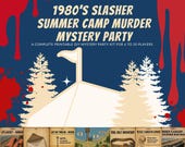1980s Slasher Murder Mystery Party, Summer Camp Murder Mystery Game, Printable PDF, Digital Download, 6–26 Players