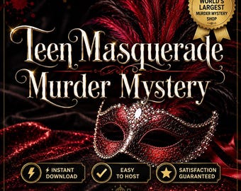 Teen Masquerade Murder Mystery Party, Printable Murder Mystery Game, Teen Girls Birthday Party Game, Digital Download, 5–25 Players